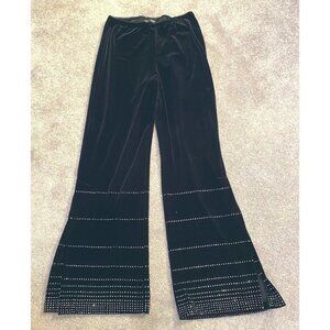 CDC Signature Collection Black Rhinestone Flared Pants Size 8